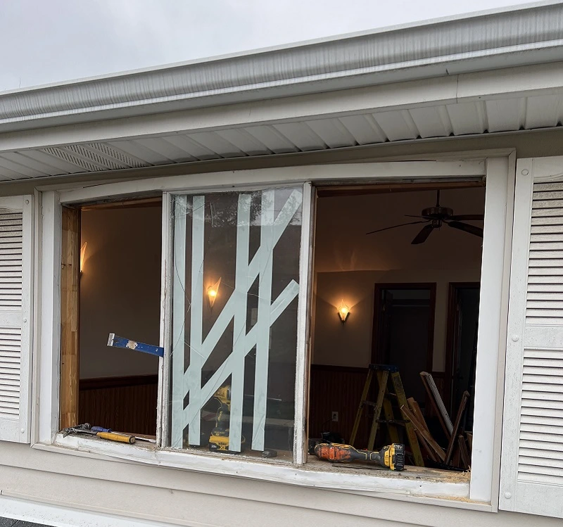 Demo of a bow window in Norwalk,CT